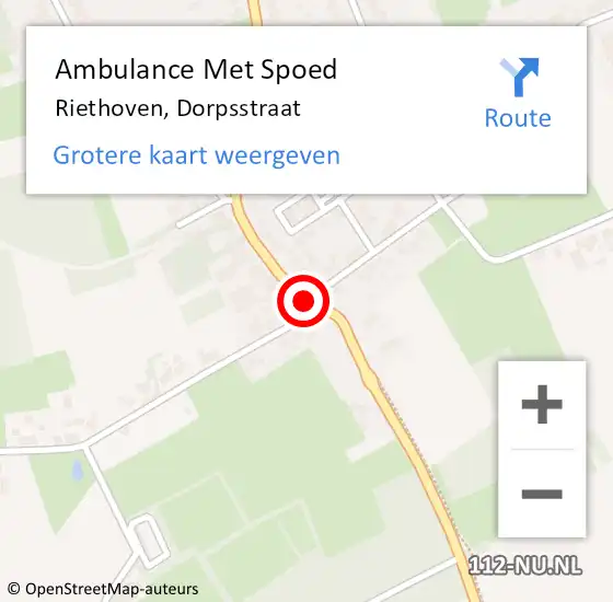 Locatie op kaart van de 112 melding: Ambulance Met Spoed Naar Riethoven, Dorpsstraat op 21 januari 2018 17:28