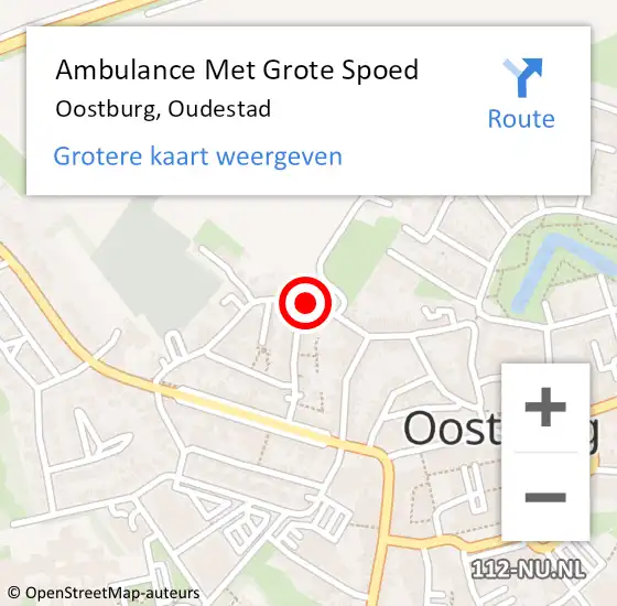 Locatie op kaart van de 112 melding: Ambulance Met Grote Spoed Naar Oostburg, Oudestad op 21 januari 2018 18:41