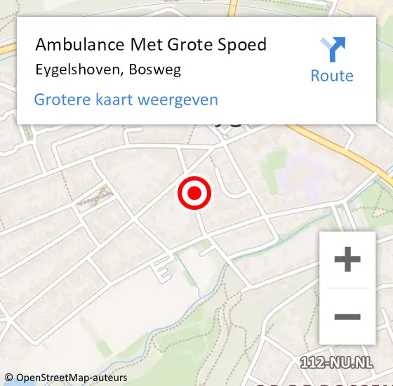 Locatie op kaart van de 112 melding: Ambulance Met Grote Spoed Naar Eygelshoven, Bosweg op 22 september 2013 12:29