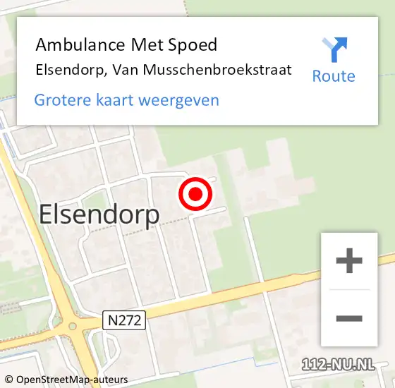 Locatie op kaart van de 112 melding: Ambulance Met Spoed Naar Elsendorp, Van Musschenbroekstraat op 21 januari 2018 20:27