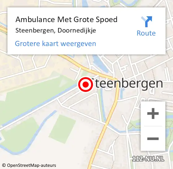 Locatie op kaart van de 112 melding: Ambulance Met Grote Spoed Naar Steenbergen, Doornedijkje op 21 januari 2018 21:03