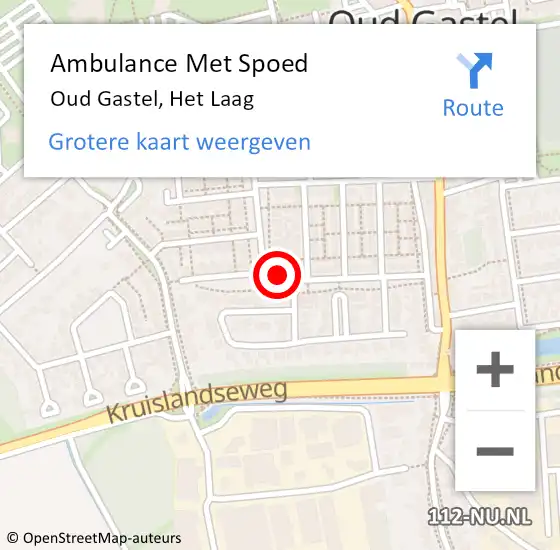 Locatie op kaart van de 112 melding: Ambulance Met Spoed Naar Oud Gastel, Het Laag op 21 januari 2018 21:04