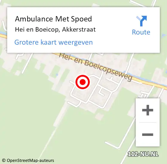 Locatie op kaart van de 112 melding: Ambulance Met Spoed Naar Hei en Boeicop, Akkerstraat op 22 januari 2018 04:06