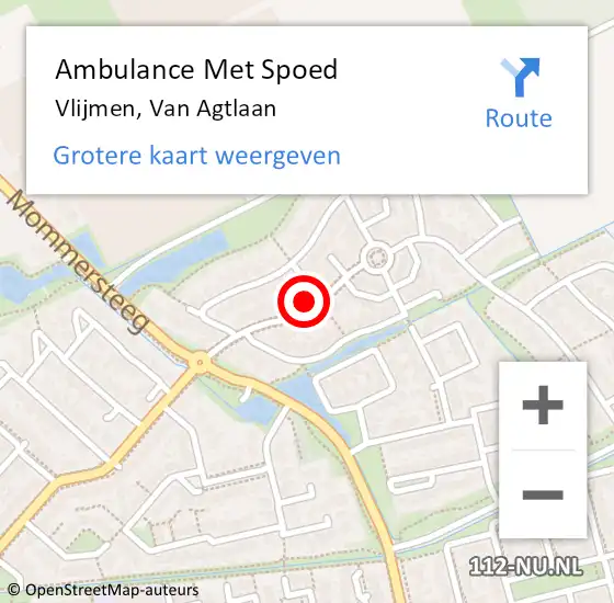 Locatie op kaart van de 112 melding: Ambulance Met Spoed Naar Vlijmen, Van Agtlaan op 22 januari 2018 05:15