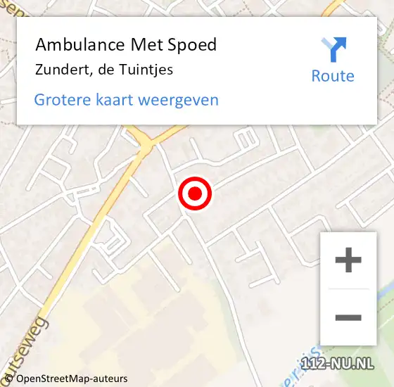 Locatie op kaart van de 112 melding: Ambulance Met Spoed Naar Zundert, de Tuintjes op 22 januari 2018 06:06