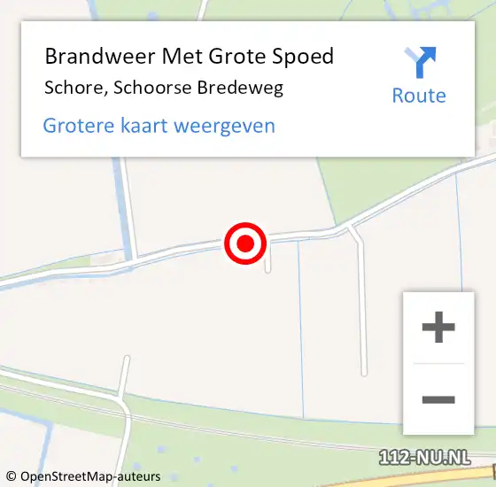 Locatie op kaart van de 112 melding: Brandweer Met Grote Spoed Naar Schore, Schoorse Bredeweg op 22 januari 2018 07:48