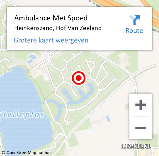 Locatie op kaart van de 112 melding: Ambulance Met Spoed Naar Heinkenszand, Hof Van Zeeland op 22 januari 2018 08:40