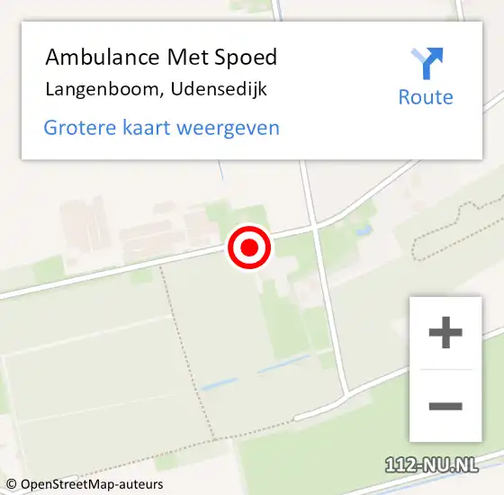 Locatie op kaart van de 112 melding: Ambulance Met Spoed Naar Langenboom, Udensedijk op 22 januari 2018 11:10