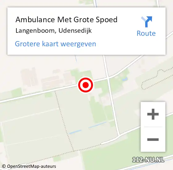 Locatie op kaart van de 112 melding: Ambulance Met Grote Spoed Naar Langenboom, Udensedijk op 22 januari 2018 11:13