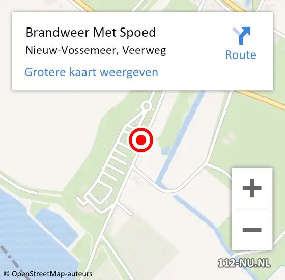 Locatie op kaart van de 112 melding: Brandweer Met Spoed Naar Nieuw-Vossemeer, Veerweg op 22 januari 2018 11:17