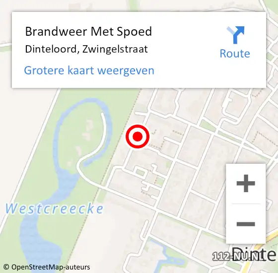 Locatie op kaart van de 112 melding: Brandweer Met Spoed Naar Dinteloord, Zwingelstraat op 22 januari 2018 11:25