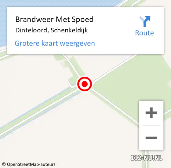 Locatie op kaart van de 112 melding: Brandweer Met Spoed Naar Dinteloord, Schenkeldijk op 22 januari 2018 11:26