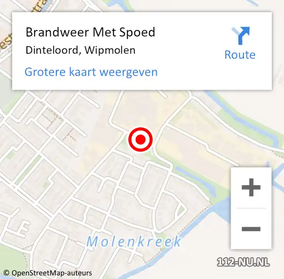 Locatie op kaart van de 112 melding: Brandweer Met Spoed Naar Dinteloord, Wipmolen op 22 januari 2018 11:30