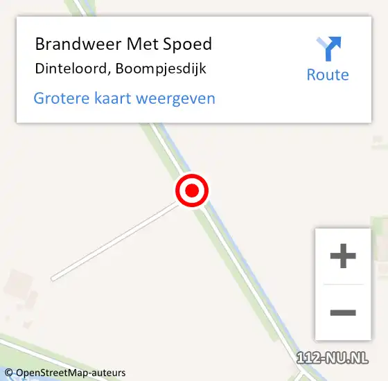 Locatie op kaart van de 112 melding: Brandweer Met Spoed Naar Dinteloord, Boompjesdijk op 22 januari 2018 11:32