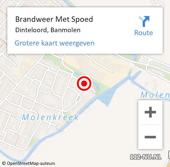 Locatie op kaart van de 112 melding: Brandweer Met Spoed Naar Dinteloord, Banmolen op 22 januari 2018 12:00