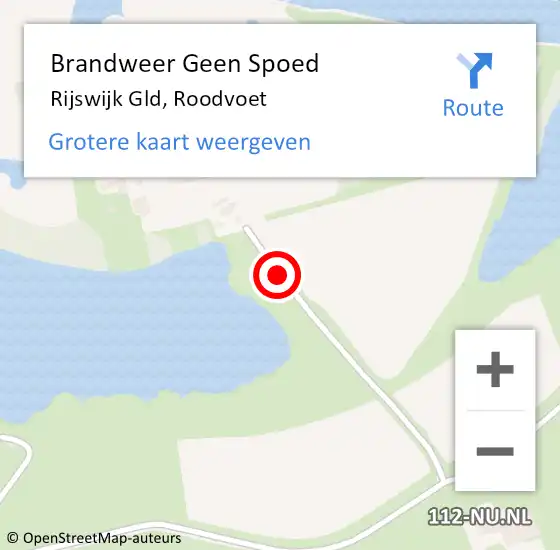 Locatie op kaart van de 112 melding: Brandweer Geen Spoed Naar Rijswijk Gld, Roodvoet op 22 januari 2018 12:16