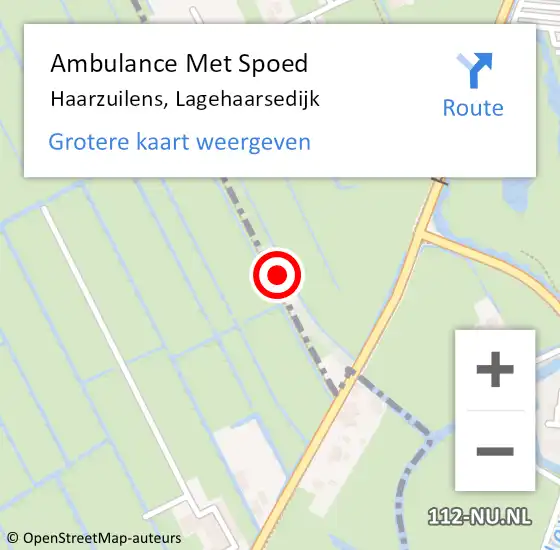 Locatie op kaart van de 112 melding: Ambulance Met Spoed Naar Haarzuilens, Lagehaarsedijk op 22 januari 2018 13:46