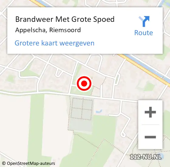 Locatie op kaart van de 112 melding: Brandweer Met Grote Spoed Naar Appelscha, Riemsoord op 22 januari 2018 15:00