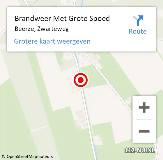 Locatie op kaart van de 112 melding: Brandweer Met Grote Spoed Naar Beerze, Zwarteweg op 22 januari 2018 15:21