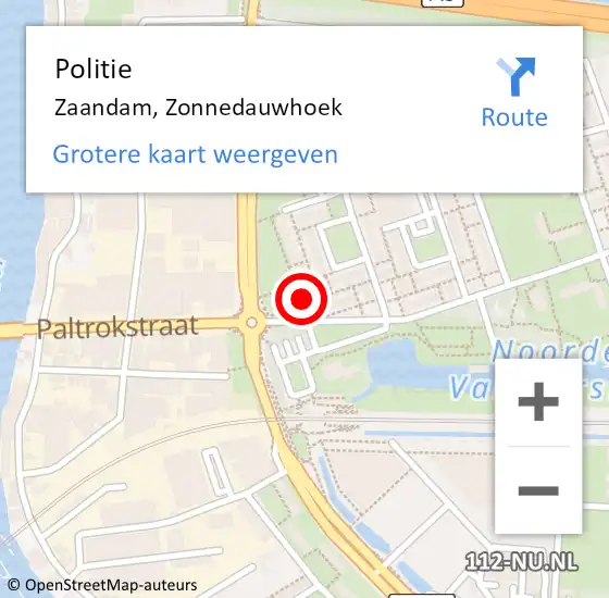 Locatie op kaart van de 112 melding: Politie Zaandam, Zonnedauwhoek op 22 januari 2018 15:38