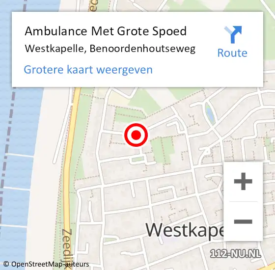 Locatie op kaart van de 112 melding: Ambulance Met Grote Spoed Naar Westkapelle, Benoordenhoutseweg op 22 januari 2018 16:00