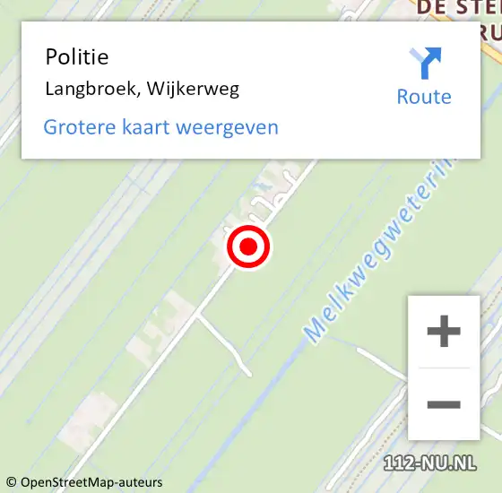Locatie op kaart van de 112 melding: Politie Langbroek, Wijkerweg op 22 januari 2018 17:27