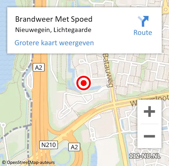 Locatie op kaart van de 112 melding: Brandweer Met Spoed Naar Nieuwegein, Lichtegaarde op 22 januari 2018 18:50