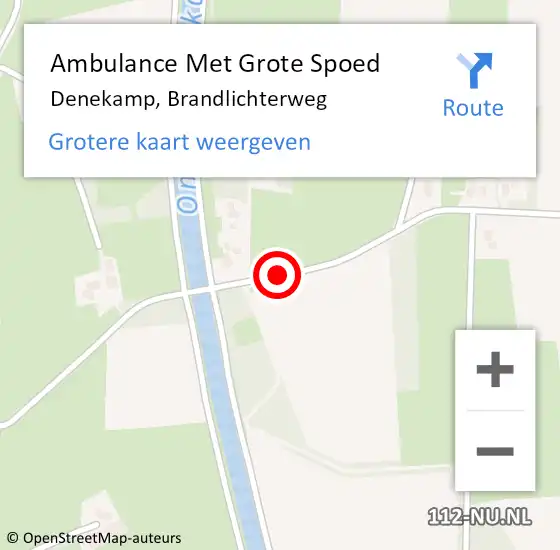 Locatie op kaart van de 112 melding: Ambulance Met Grote Spoed Naar Denekamp, Brandlichterweg op 22 januari 2018 19:21