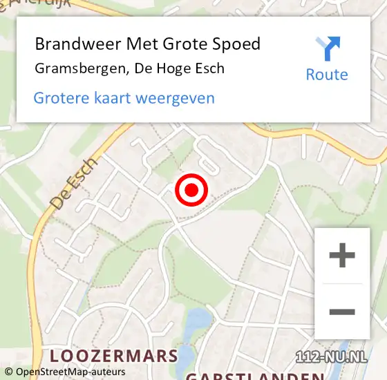 Locatie op kaart van de 112 melding: Brandweer Met Grote Spoed Naar Gramsbergen, De Hoge Esch op 14 februari 2014 02:09