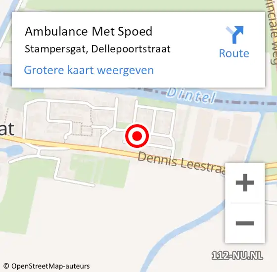 Locatie op kaart van de 112 melding: Ambulance Met Spoed Naar Stampersgat, Mgr. Dellepoortstraat op 22 januari 2018 20:46
