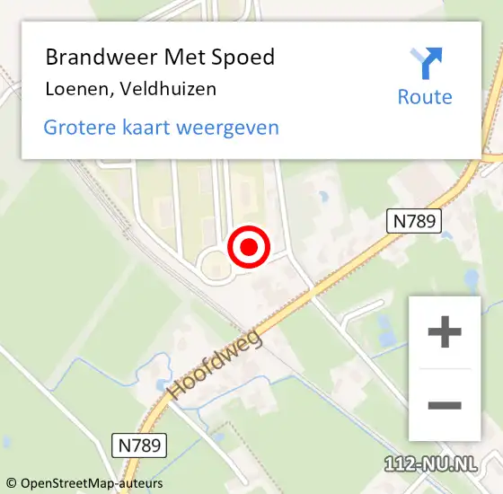 Locatie op kaart van de 112 melding: Brandweer Met Spoed Naar Loenen, Veldhuizen op 22 januari 2018 21:44