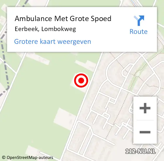 Locatie op kaart van de 112 melding: Ambulance Met Grote Spoed Naar Eerbeek, Lombokweg op 22 januari 2018 23:21