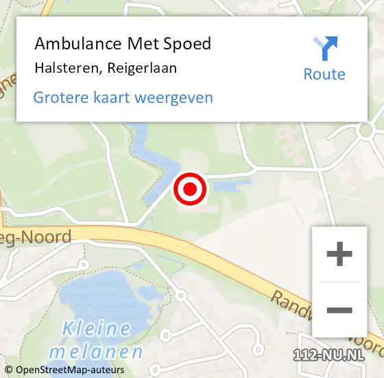 Locatie op kaart van de 112 melding: Ambulance Met Spoed Naar Halsteren, Reigerlaan op 22 januari 2018 23:45
