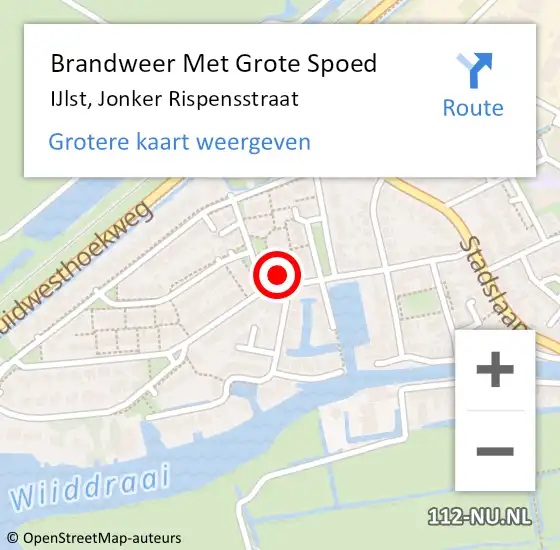 Locatie op kaart van de 112 melding: Brandweer Met Grote Spoed Naar IJlst, Jonker Rispensstraat op 23 januari 2018 02:09