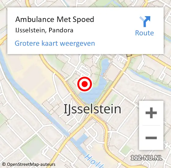 Locatie op kaart van de 112 melding: Ambulance Met Spoed Naar IJsselstein, Pandora op 23 januari 2018 03:13