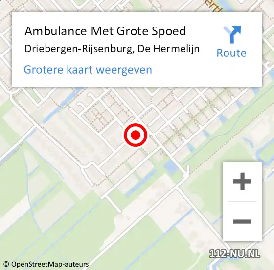 Locatie op kaart van de 112 melding: Ambulance Met Grote Spoed Naar Driebergen-Rijsenburg, De Hermelijn op 23 januari 2018 07:32