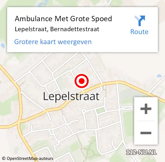 Locatie op kaart van de 112 melding: Ambulance Met Grote Spoed Naar Lepelstraat, Bernadettestraat op 23 januari 2018 08:22