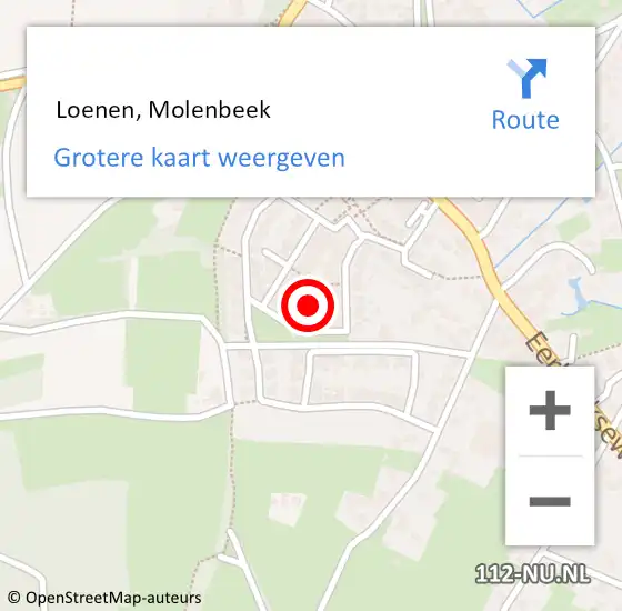 Locatie op kaart van de 112 melding:  Loenen, Molenbeek op 23 januari 2018 08:34