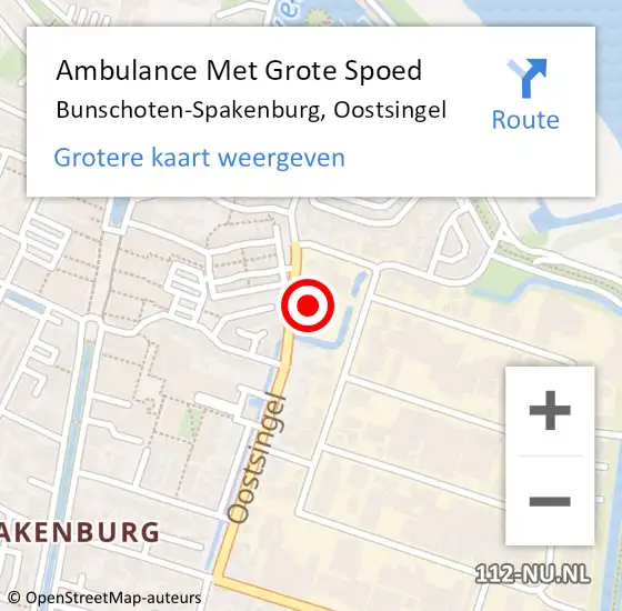 Locatie op kaart van de 112 melding: Ambulance Met Grote Spoed Naar Bunschoten-Spakenburg, Oostsingel op 23 januari 2018 09:51