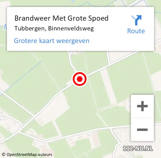 Locatie op kaart van de 112 melding: Brandweer Met Grote Spoed Naar Tubbergen, Binnenveldsweg op 23 januari 2018 10:29