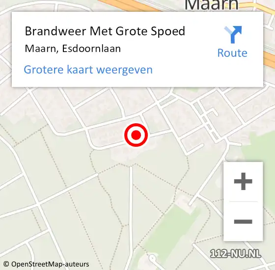 Locatie op kaart van de 112 melding: Brandweer Met Grote Spoed Naar Maarn, Esdoornlaan op 23 januari 2018 10:32