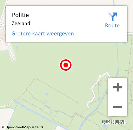 Locatie op kaart van de 112 melding: Politie Zeeland op 23 januari 2018 11:41