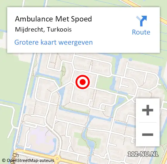 Locatie op kaart van de 112 melding: Ambulance Met Spoed Naar Mijdrecht, Turkoois op 23 januari 2018 12:17