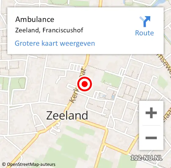 Locatie op kaart van de 112 melding: Ambulance Zeeland, Franciscushof op 23 januari 2018 12:26