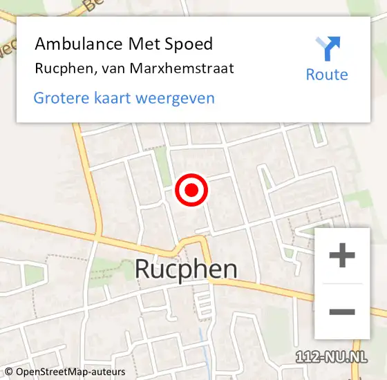 Locatie op kaart van de 112 melding: Ambulance Met Spoed Naar Rucphen, van Marxhemstraat op 23 januari 2018 12:42