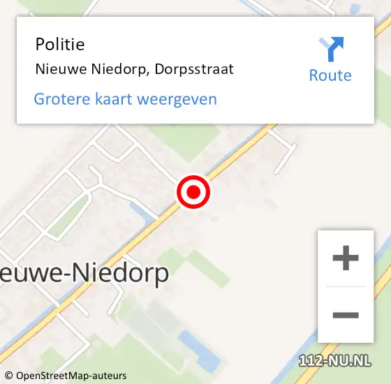 Locatie op kaart van de 112 melding: Politie Nieuwe Niedorp, Dorpsstraat op 23 januari 2018 13:03