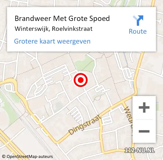 Locatie op kaart van de 112 melding: Brandweer Met Grote Spoed Naar Winterswijk, Roelvinkstraat op 23 januari 2018 13:04