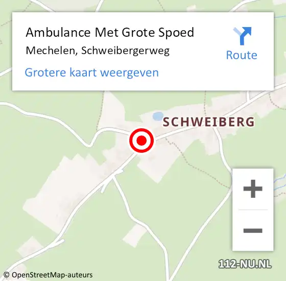 Locatie op kaart van de 112 melding: Ambulance Met Grote Spoed Naar Mechelen, Schweibergerweg op 14 februari 2014 06:16