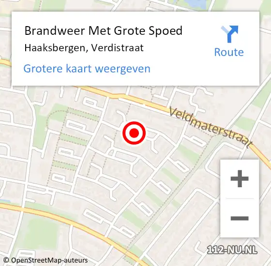 Locatie op kaart van de 112 melding: Brandweer Met Grote Spoed Naar Haaksbergen, Verdistraat op 23 januari 2018 13:17