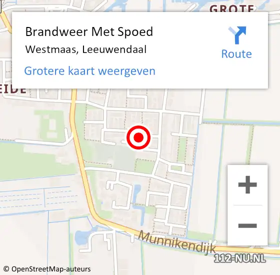 Locatie op kaart van de 112 melding: Brandweer Met Spoed Naar Westmaas, Leeuwendaal op 23 januari 2018 13:47